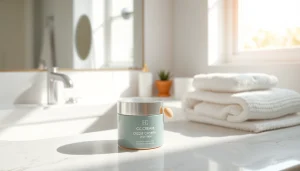 CC cream for oily skin displayed in a modern bathroom, showcasing its lightweight texture and elegant packaging.