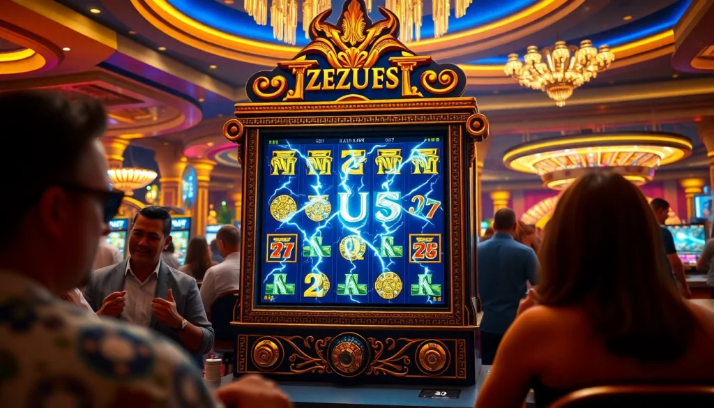 Rasakan sensasi Slot Zeus saat pemain berinteraksi dengan mesin slot bertema Zeus yang memukau.