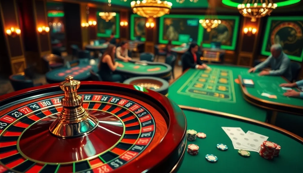 Vt88 nhà cái presents an exciting online casino experience with roulette and poker tables.