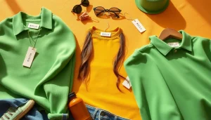 Discover trendy BOTOL169 apparel showcasing vibrant bottle green hues, stylishly arranged for fashion appeal.