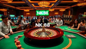 Engaging players enjoying the NK88 casino experience with vibrant games and luxury atmosphere.