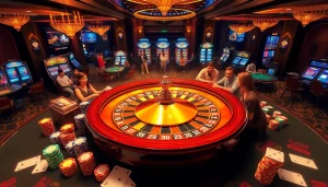 Engage with the vibrant gaming atmosphere at 79king com, featuring roulette and poker action.