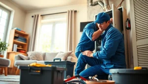 Expert hvac repair goldens bridge technician servicing a furnace in a cozy home.