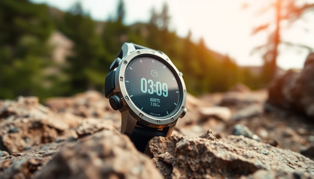 Engage with the dynamic features of the Explorer GPS Smart Watch showcasing adventure and outdoor exploration.