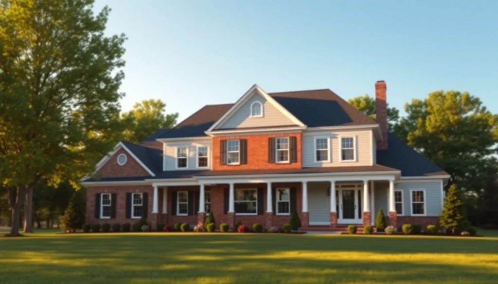 Showcasing a stunning Sharon Custom Colonial New Build surrounded by a serene suburban landscape.