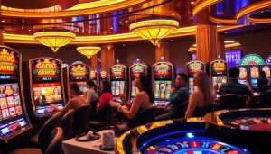 Players enjoying thrilling pragmatic slot machines in a vibrant casino atmosphere