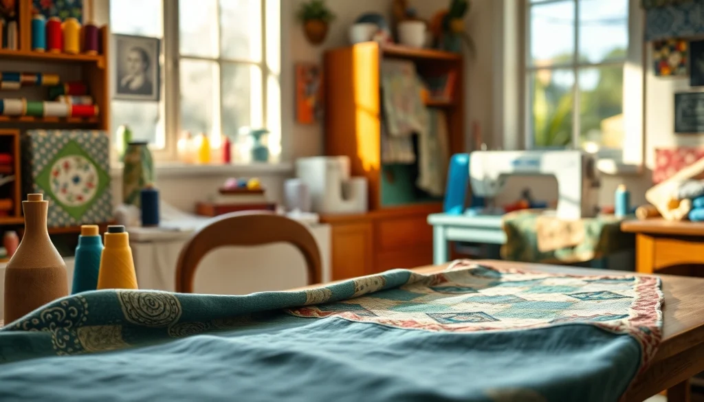 Canvas stof per meter in kleurrijke naaiomgeving met textuur en patronen.