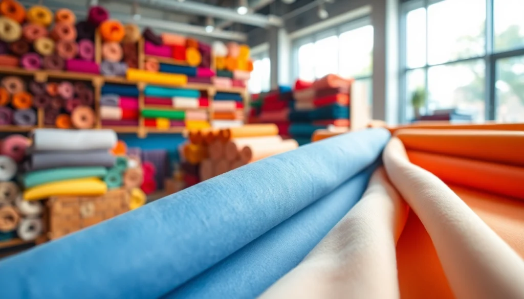 Prettige uni katoen stof rollen in een moderne winkel, perfect voor diverse creatieve projecten.