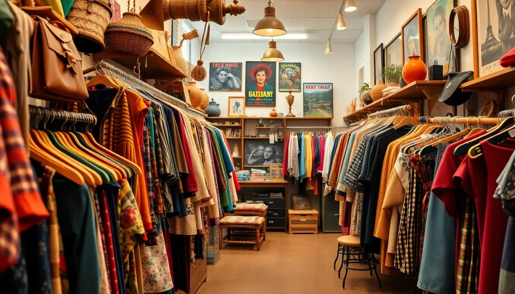Explore the best vintage shops in Copenhagen, featuring vibrant decor and eclectic fashion styles.